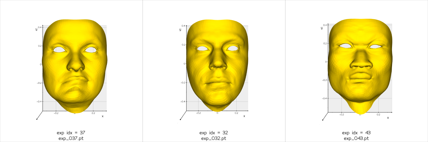 Closest 3 faces in expression latent space